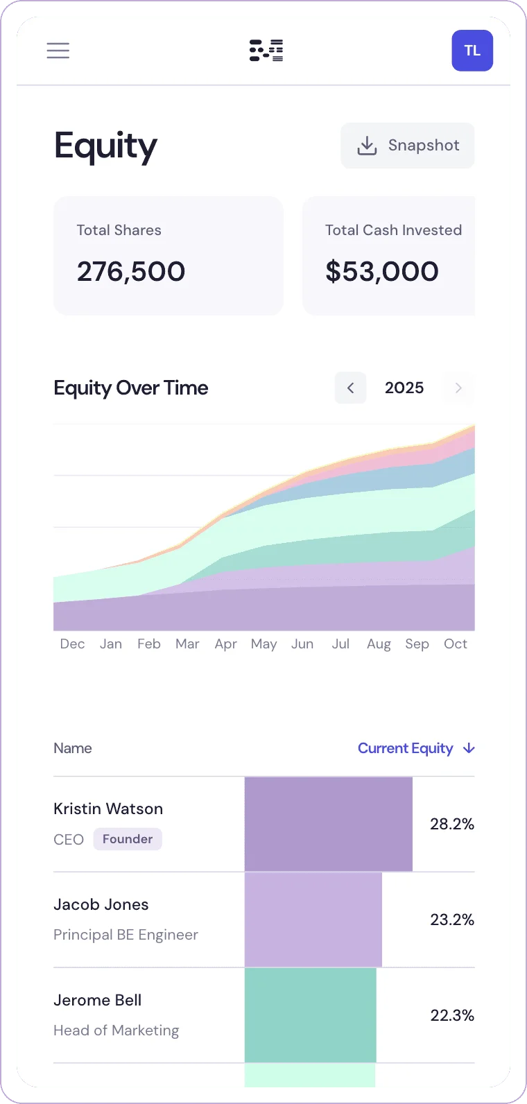Equity Matrix mobile app