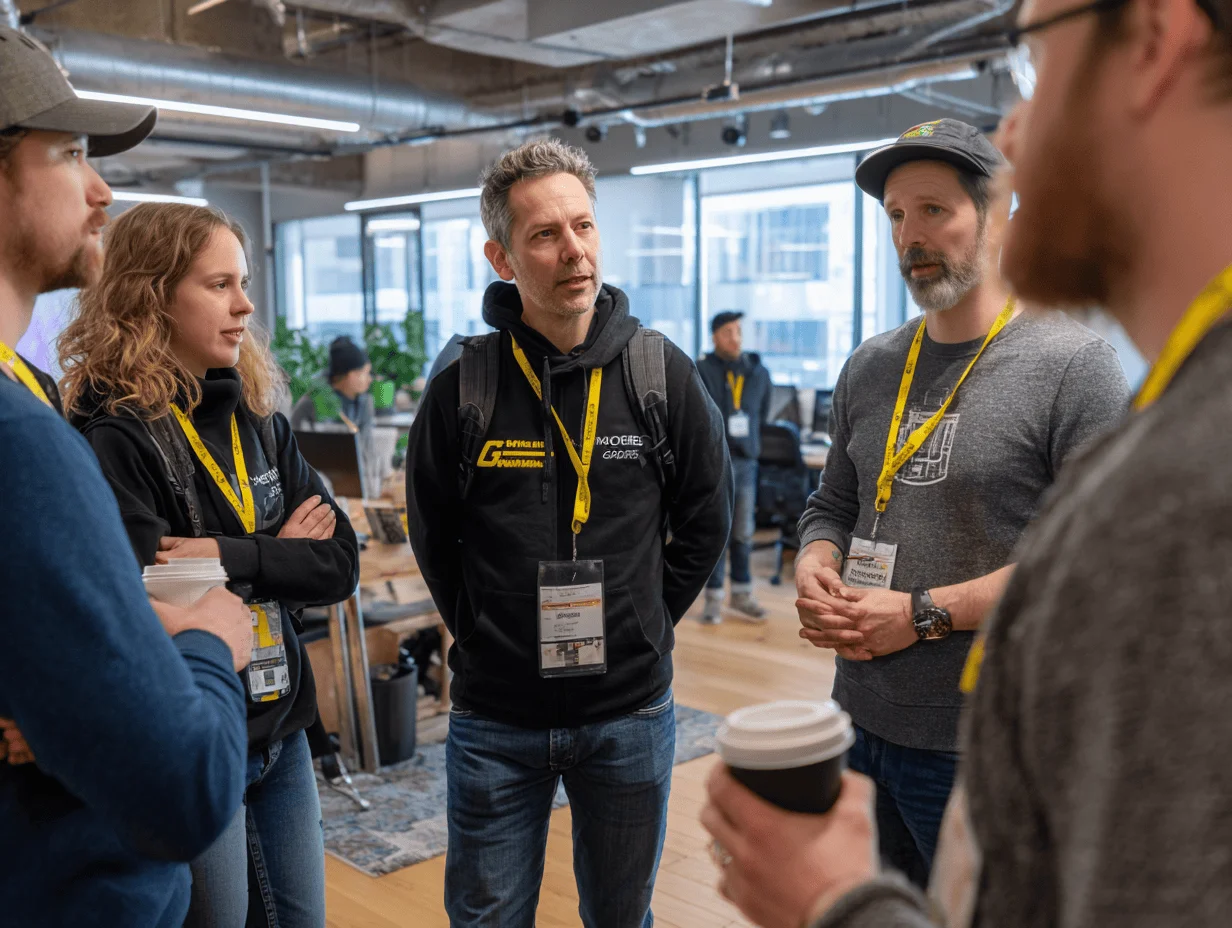 In-person accelerator cohort discussion