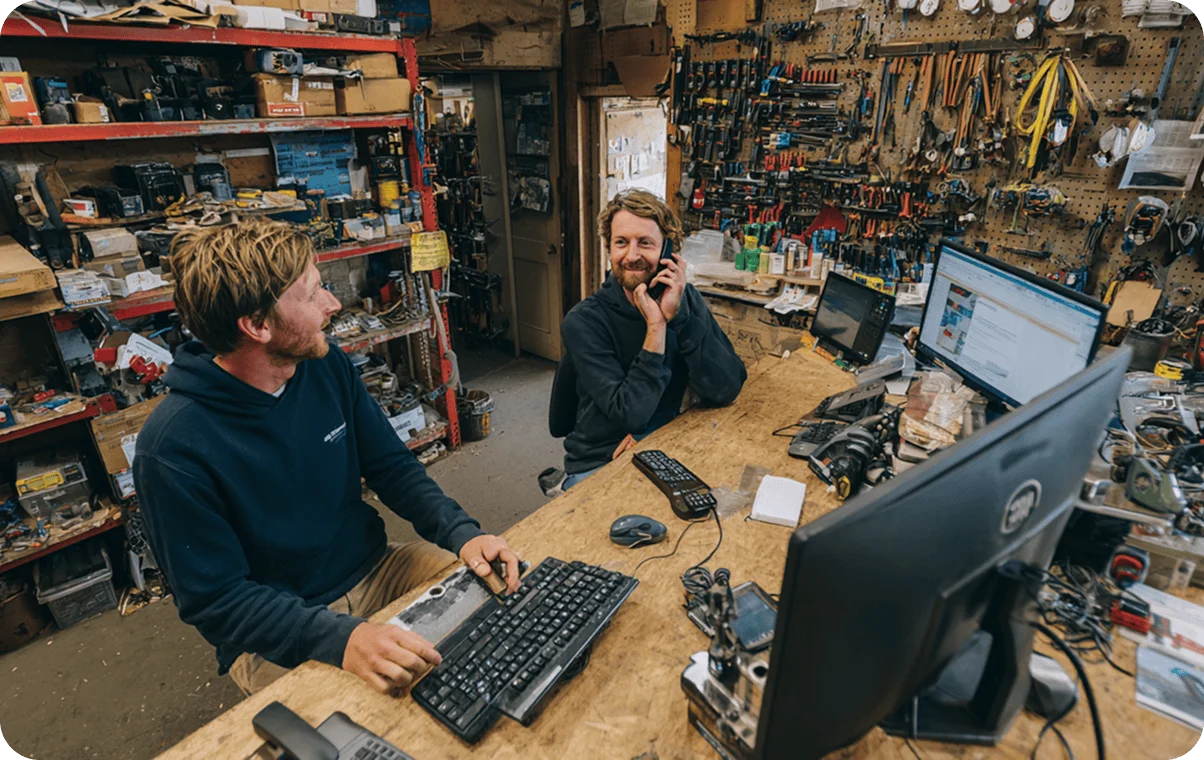 Business owners in workshop